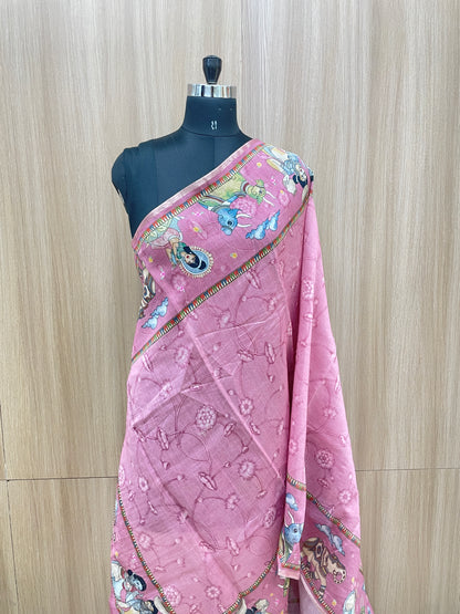 Amazing Unique Human And Animal Figure Print All Over Chanderi Dupatta