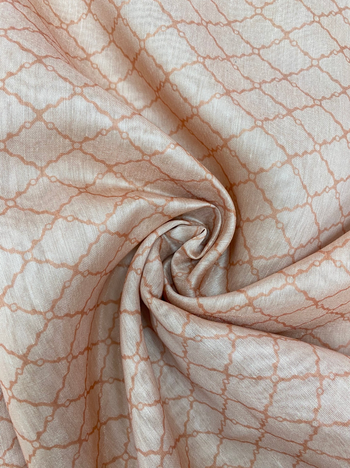 Subtle Yet Elegant Ethnic Criss Cross Print On Chanderi Fabric