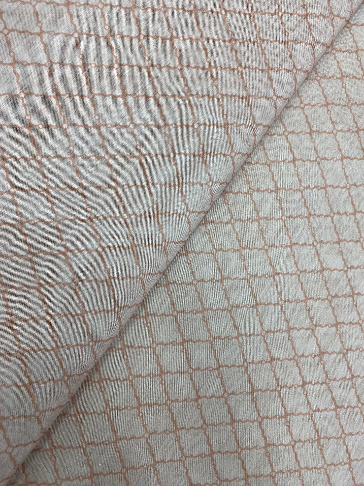 Subtle Yet Elegant Ethnic Criss Cross Print On Chanderi Fabric