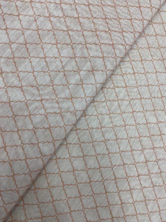 Subtle Yet Elegant Ethnic Criss Cross Print On Chanderi Fabric