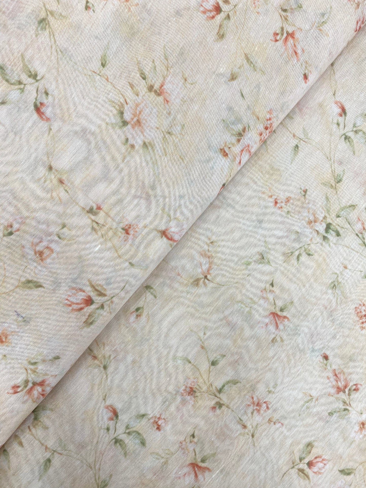 Pretty Gorgeous Dainty Floral Print All Over Chanderi Fabric