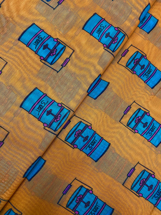 Unique Super Quirky Tiffin Prints On Chanderi Fabric