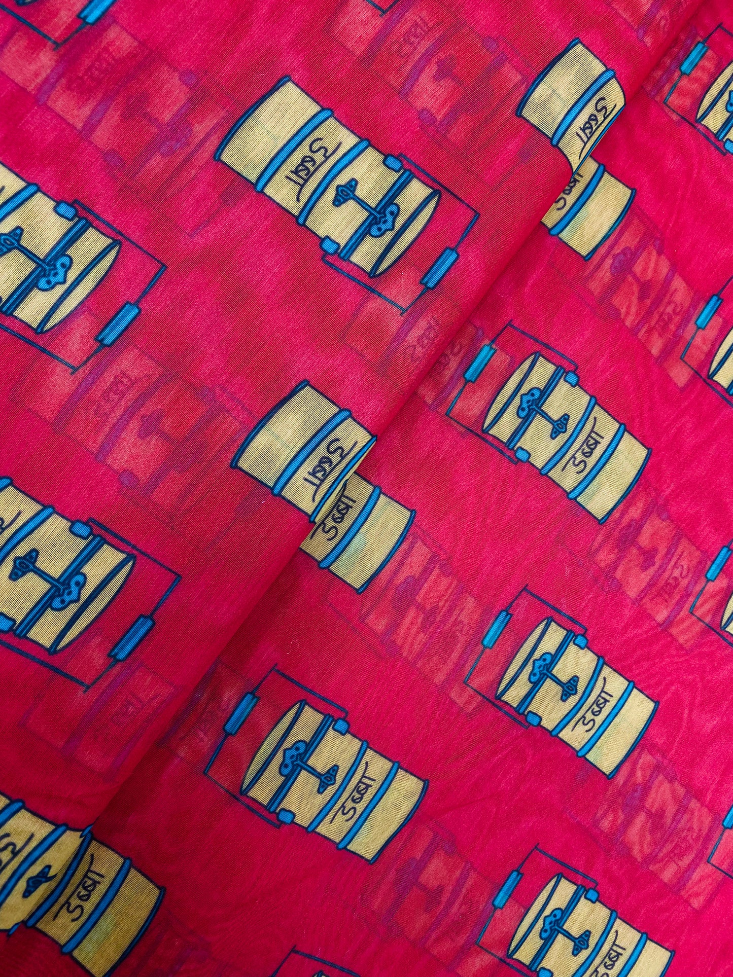 Unique Super Quirky Tiffin Prints On Chanderi Fabric