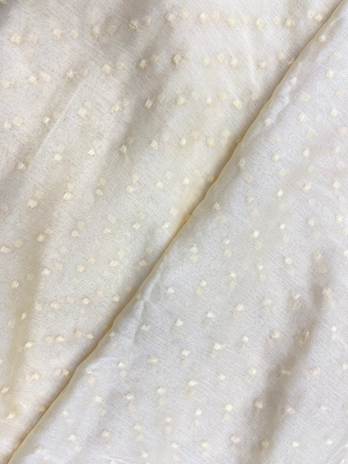 Delicate Gorgeous Butti Thread Embroidery On Pretty Pastel Colored Chiffon Fabric