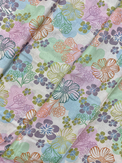 Elegant Adorable All Over Floral Print On Crepe Tissue Fabric