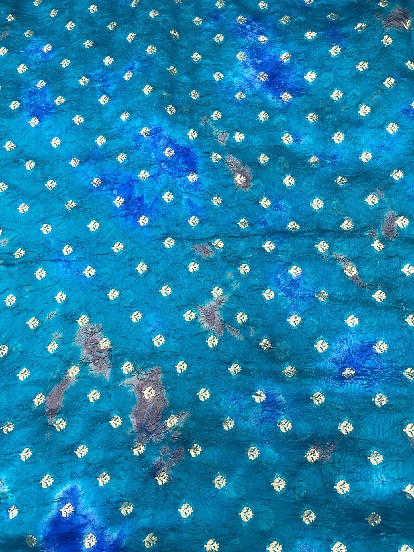 Classic Traditional Shibpro Print With Golden Zari Weaving On Chiniya Silk Fabric