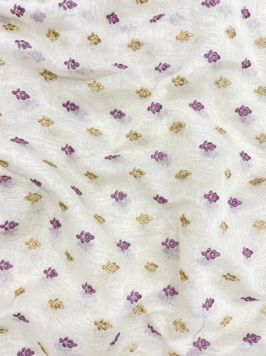 Silk Chanderi Butti Embroidery