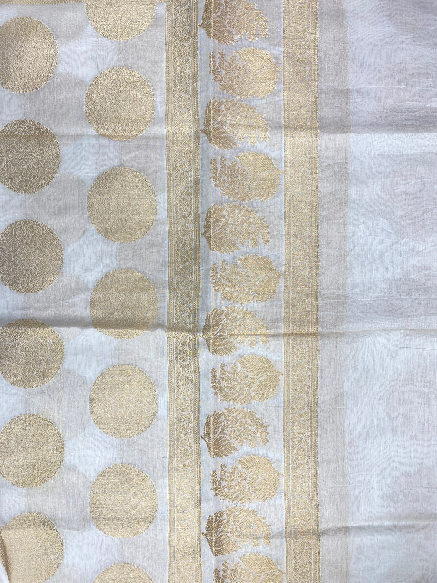 Marvelous Superb Golden Zari Ethnic Weaving On Dyeable Banarasi Chanderi Jacquard Dupatta