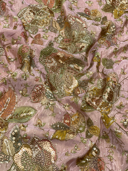 Tissue Position Print With Embroidery (44”inch)