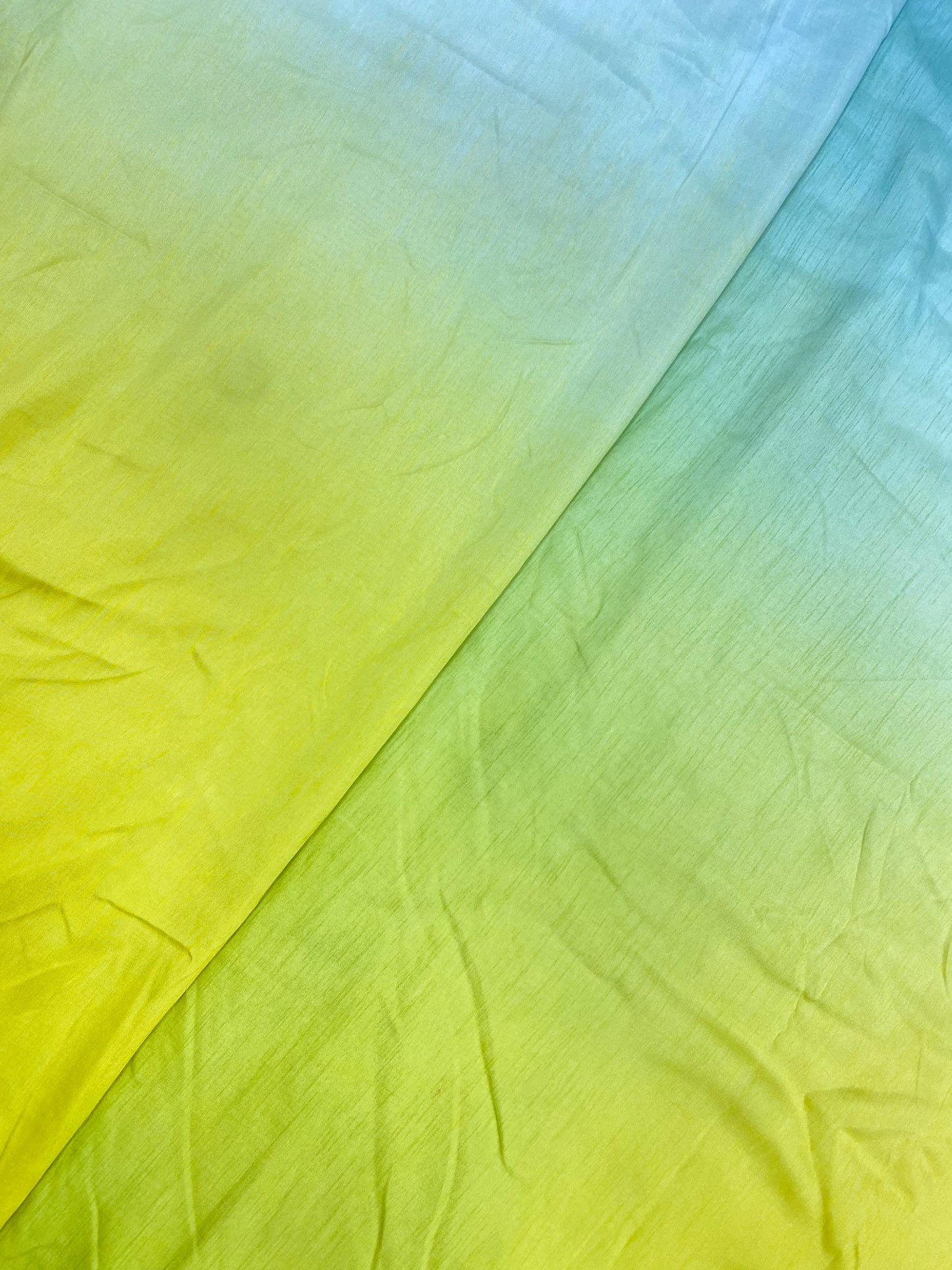 Superb Exclusive Bright Green-Yellow Multi Color Shade Print Mysore Raw Silk Fabric