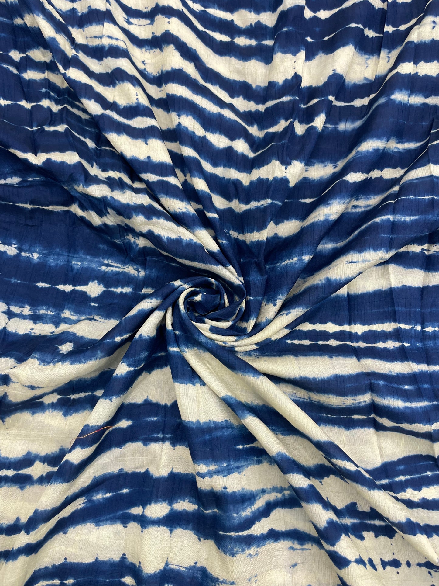 Classic Unique Black-White Shibori Print All Over Mysore Raw Silk Fabric