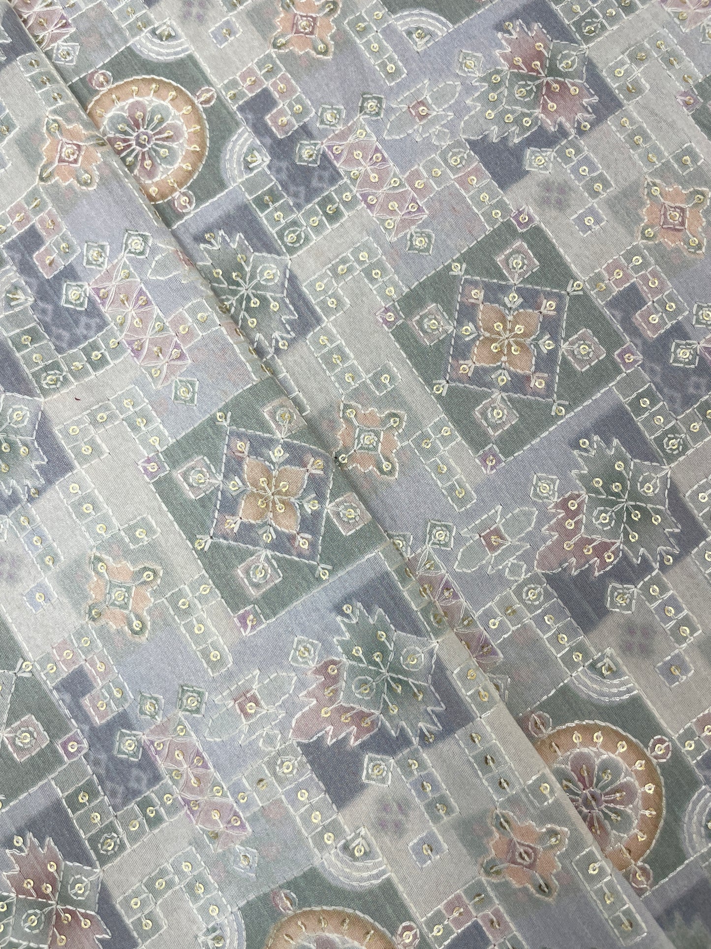 Dola Silk Position Print Embroidery