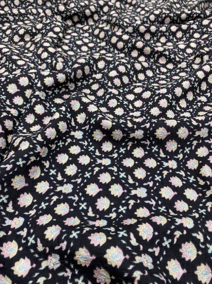 Dola Silk Position Print With Embroidery (Colours Available) 44"Inch