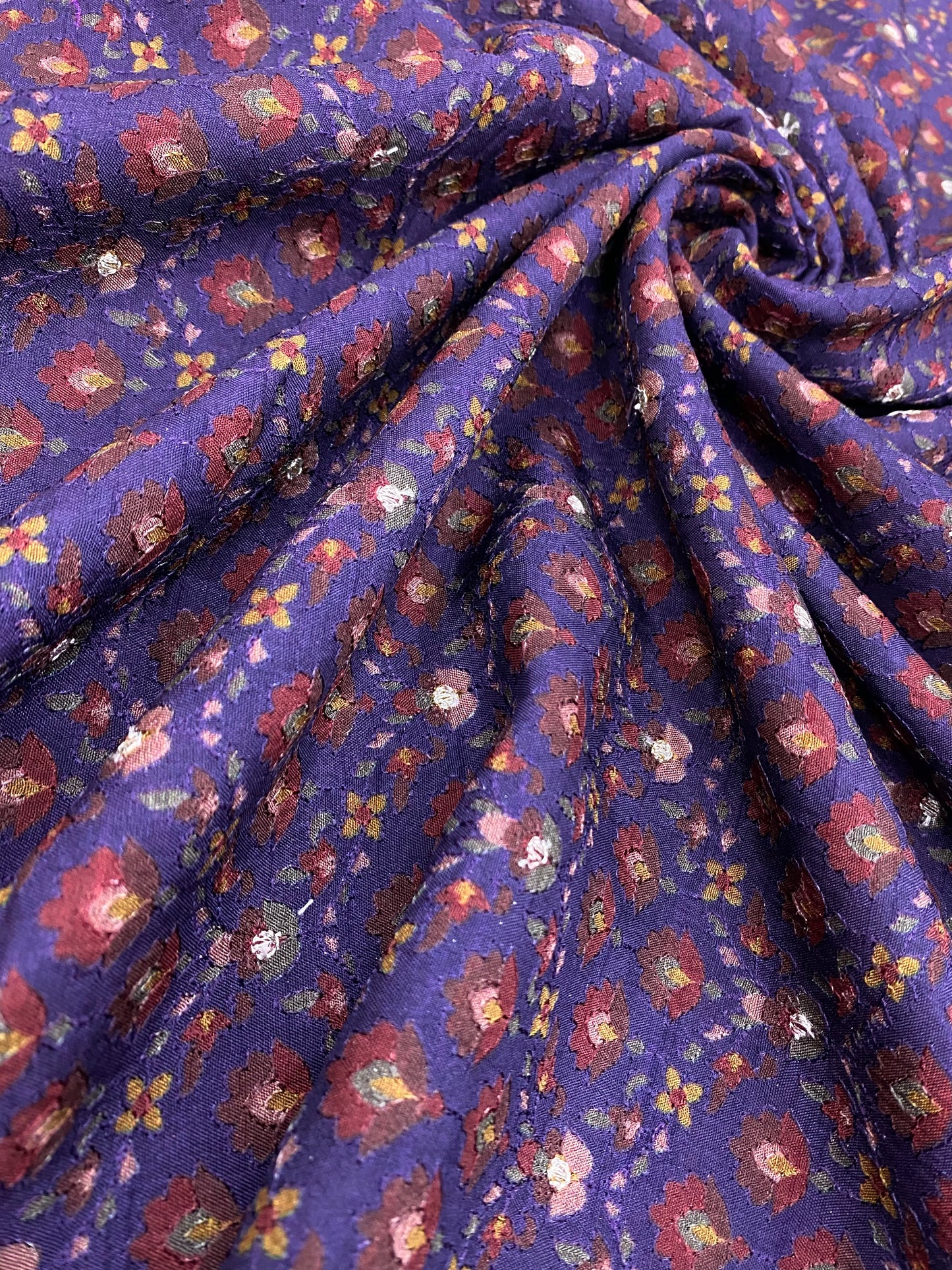 Dola Silk Position Print With Embroidery (Colours Available) 44"Inch