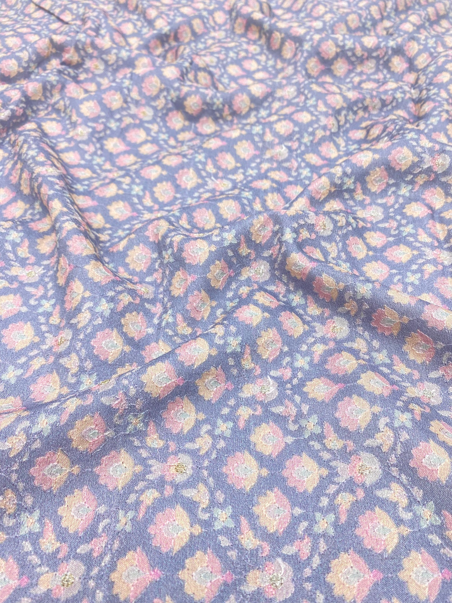 Dola Silk Position Print With Embroidery (Colours Available) 44"Inch