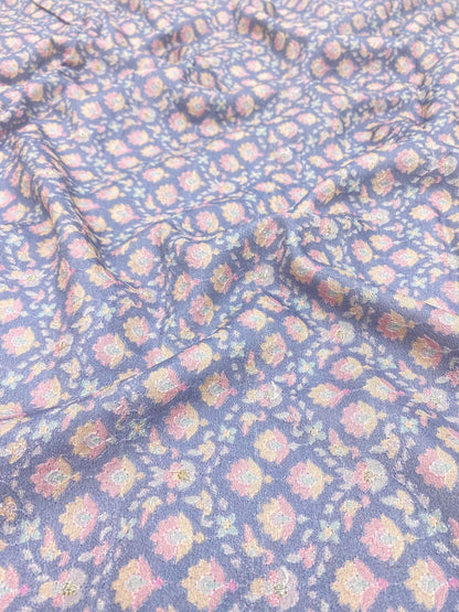 Dola Silk Position Print With Embroidery (Colours Available) 44"Inch