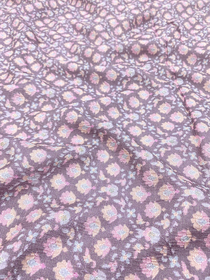 Dola Silk Position Print With Embroidery (Colours Available) 44"Inch