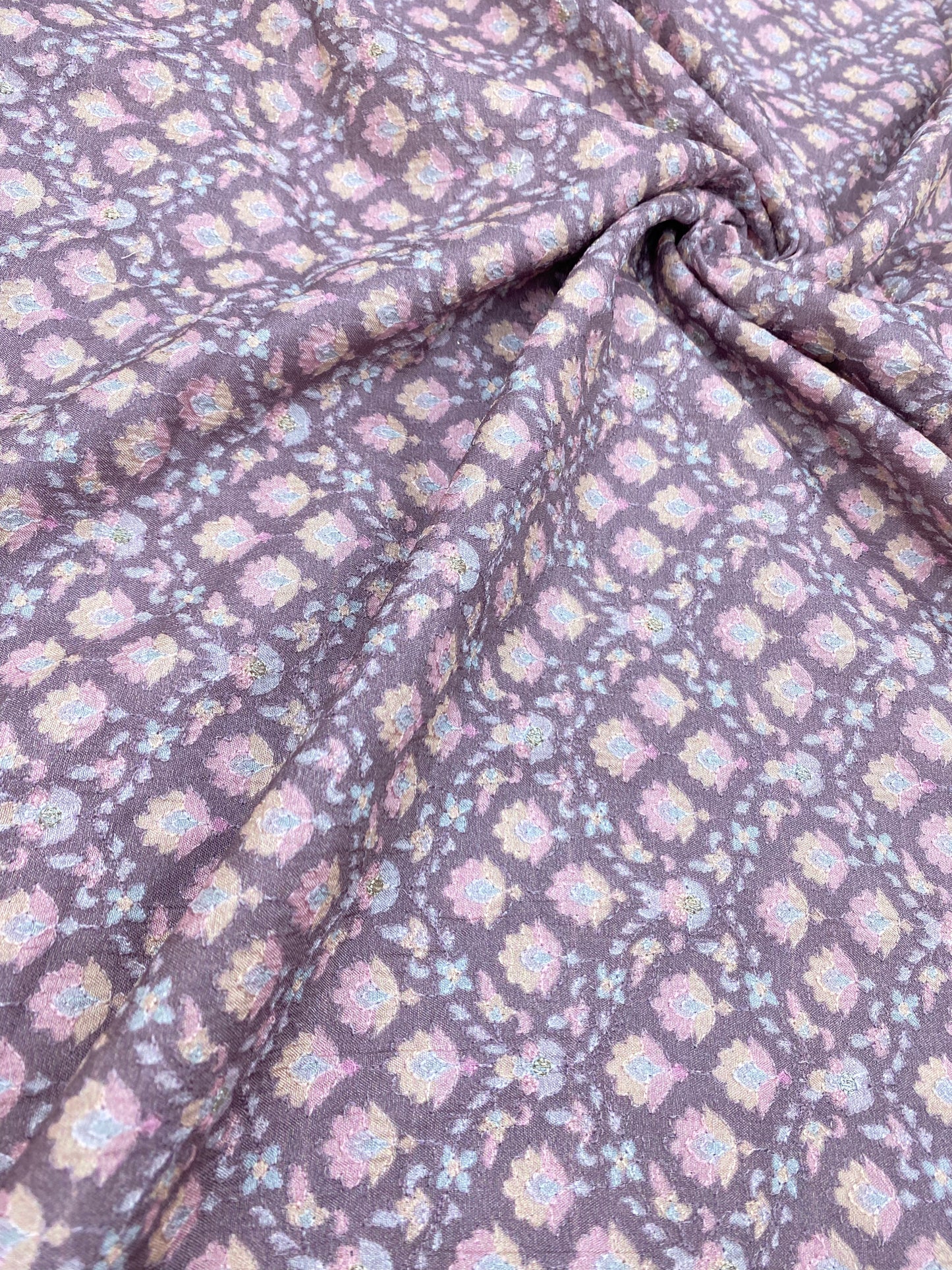 Dola Silk Position Print With Embroidery (Colours Available) 44"Inch