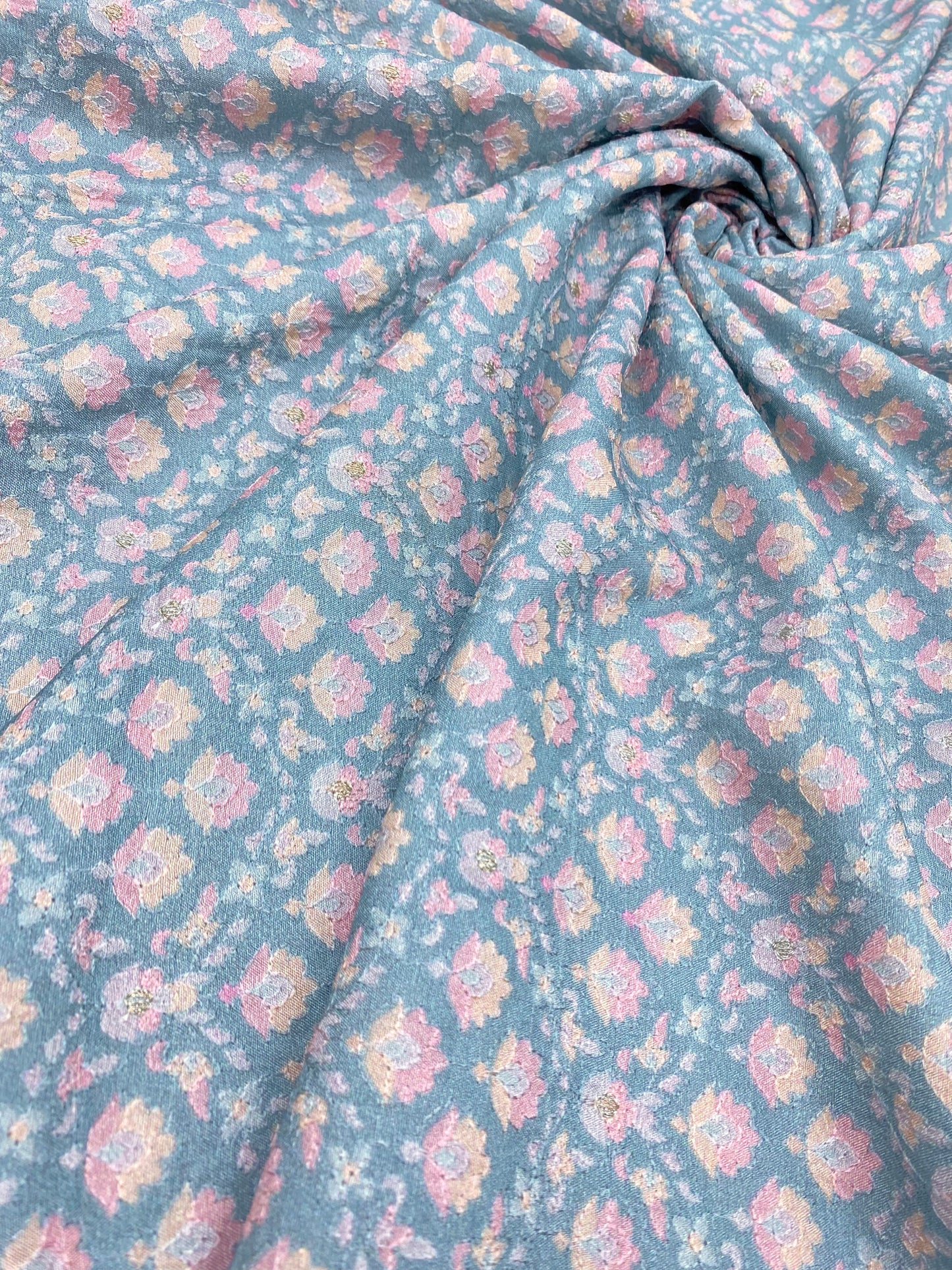 Dola Silk Position Print With Embroidery (Colours Available) 44"Inch