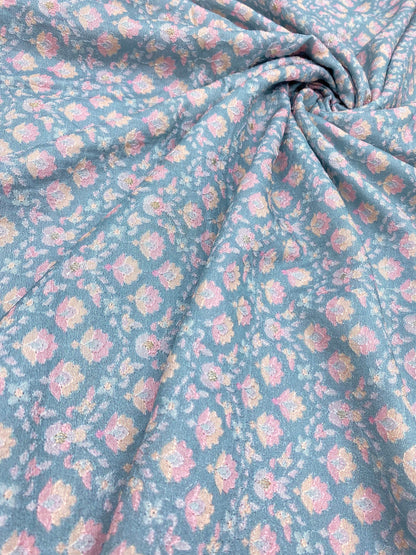 Dola Silk Position Print With Embroidery (Colours Available) 44"Inch