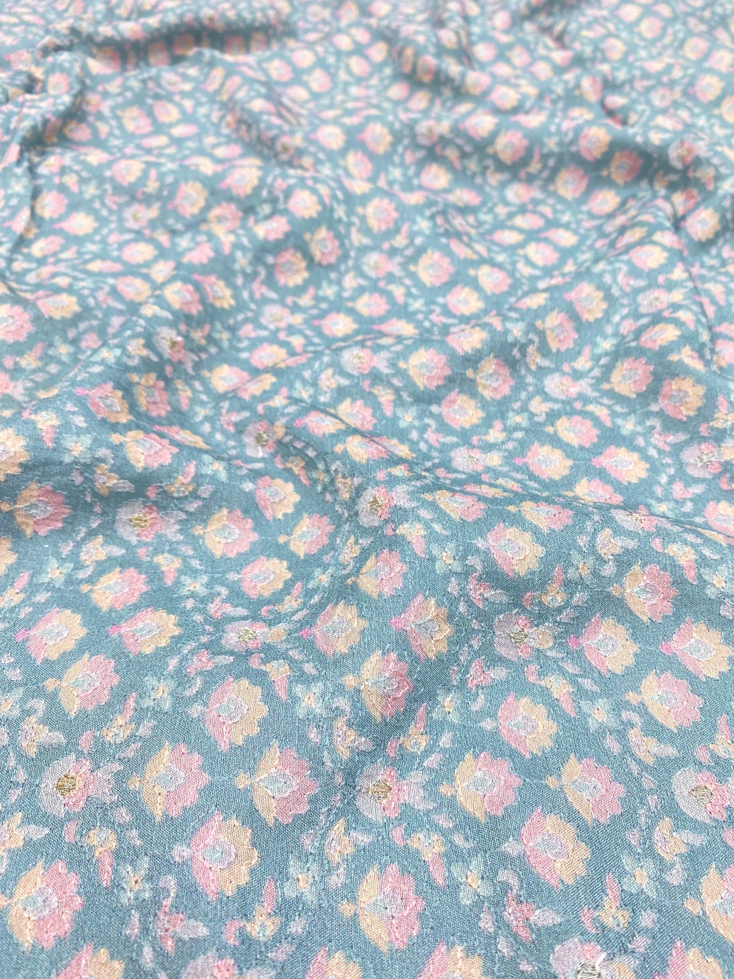 Dola Silk Position Print With Embroidery (Colours Available) 44"Inch