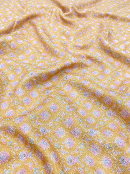 Dola Silk Position Print With Embroidery (Colours Available) 44"Inch