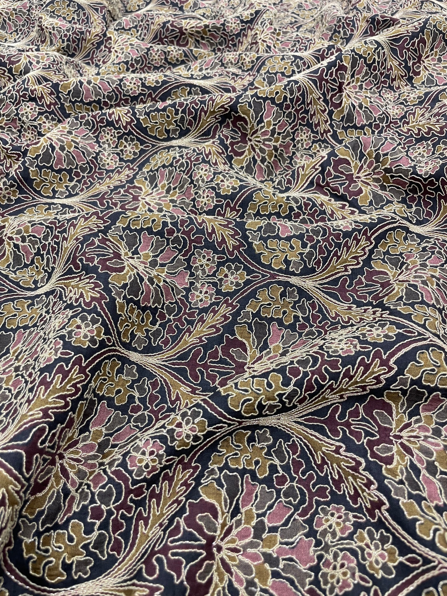 Dola Silk Position Print Embroidery (Colours Available) 44"Inch