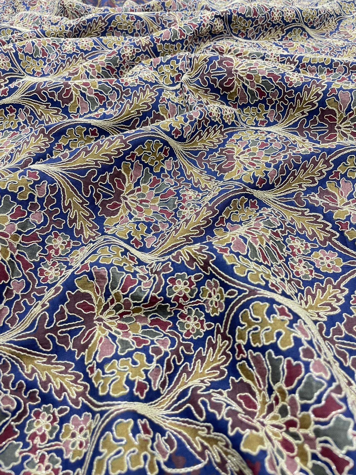 Dola Silk Position Print Embroidery (Colours Available) 44"Inch
