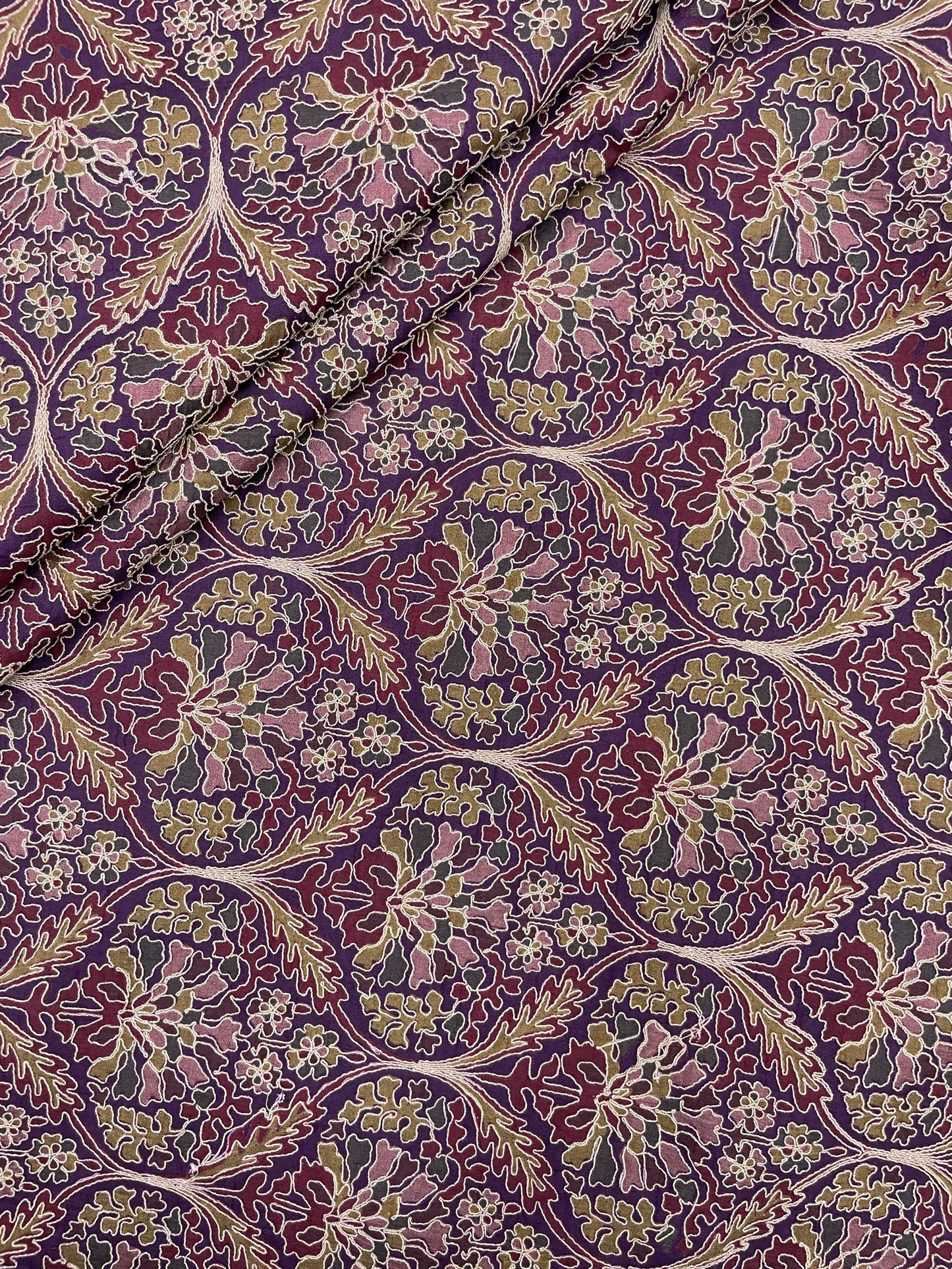 Dola Silk Position Print Embroidery (Colours Available) 44"Inch