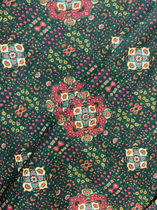 Unique Exclusive Traditional Bandhani Print On Premium Dola Silk Fabric