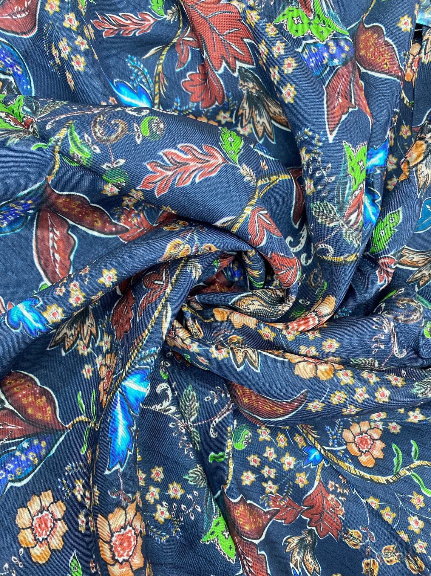 Stunning Gracious Colorful Floral Print On Top Notch Dola Silk Fabric