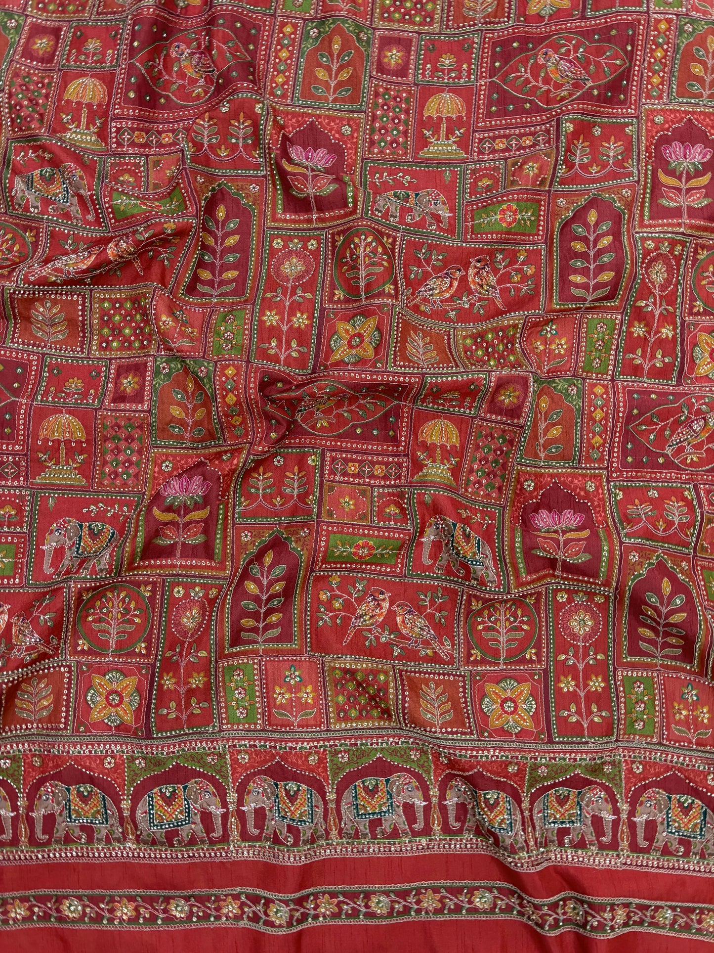 Dola Silk Print With Embroidery [54 inch]