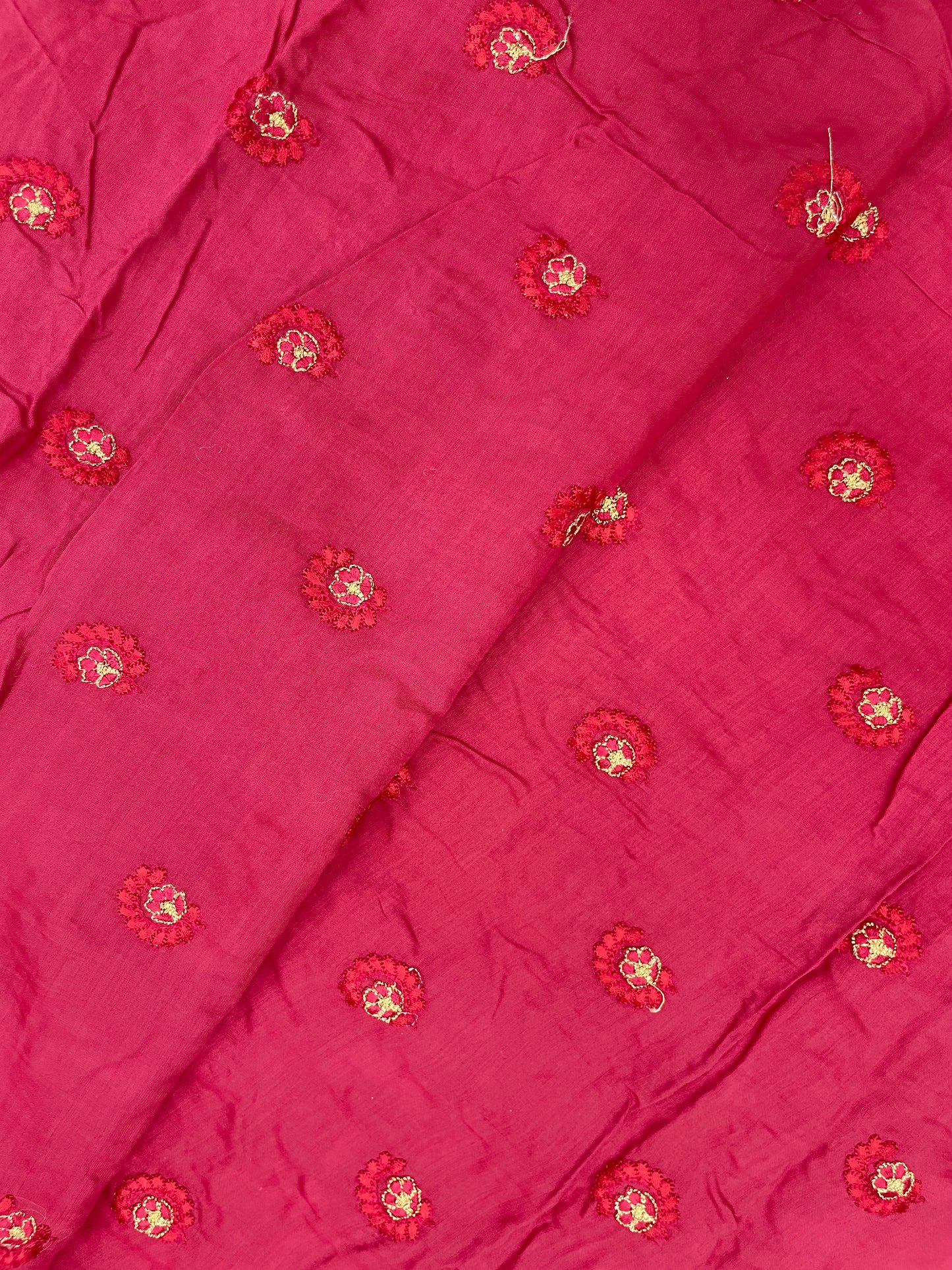 Subtle Yet Elegant Butti Thread Embroidery With Golden Zari Work On Dola Silk Fabric