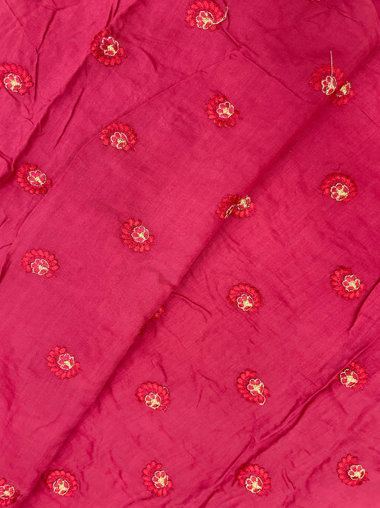 Subtle Yet Elegant Butti Thread Embroidery With Golden Zari Work On Dola Silk Fabric