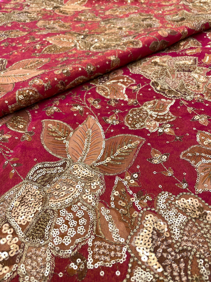 Tissue Position Print With Embroidery (44”inch)