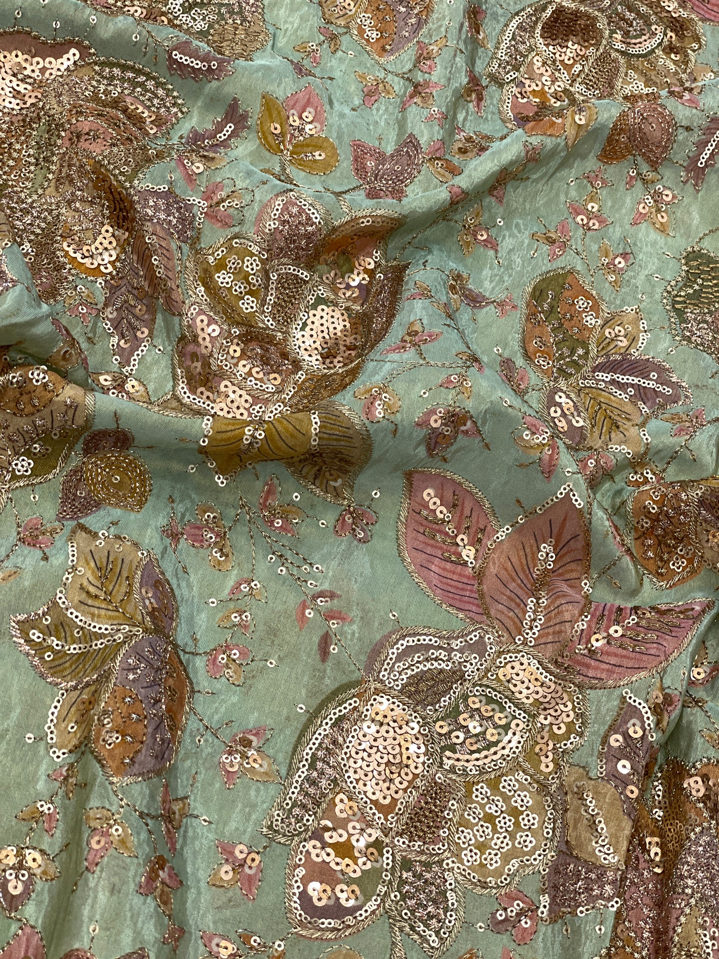 Tissue Position Print With Embroidery (44”inch)