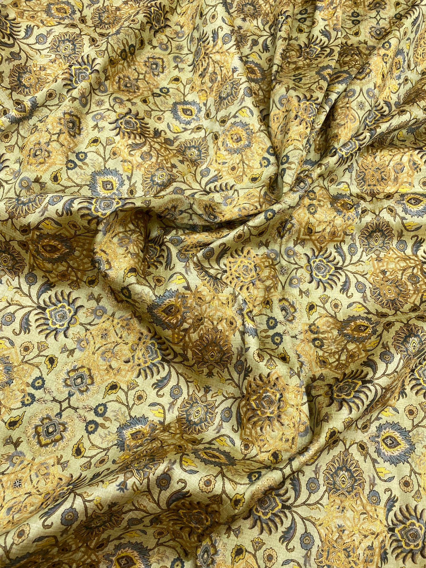 Pleasant Gorgeous Traditional Multi Color Jacquard Print On Taffeta Fabric