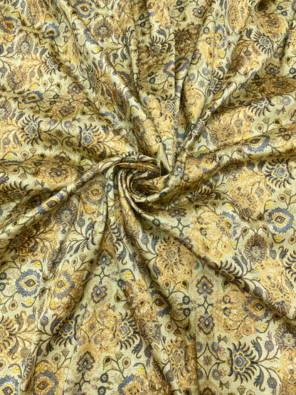 Pleasant Gorgeous Traditional Multi Color Jacquard Print On Taffeta Fabric