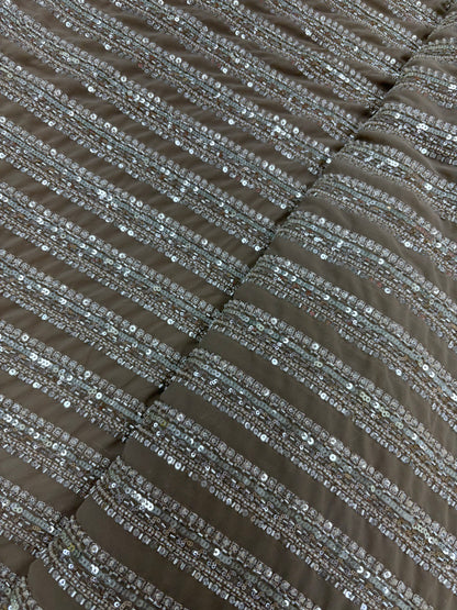 Marvelous Beads And Sequins Work On Georgette Fabric