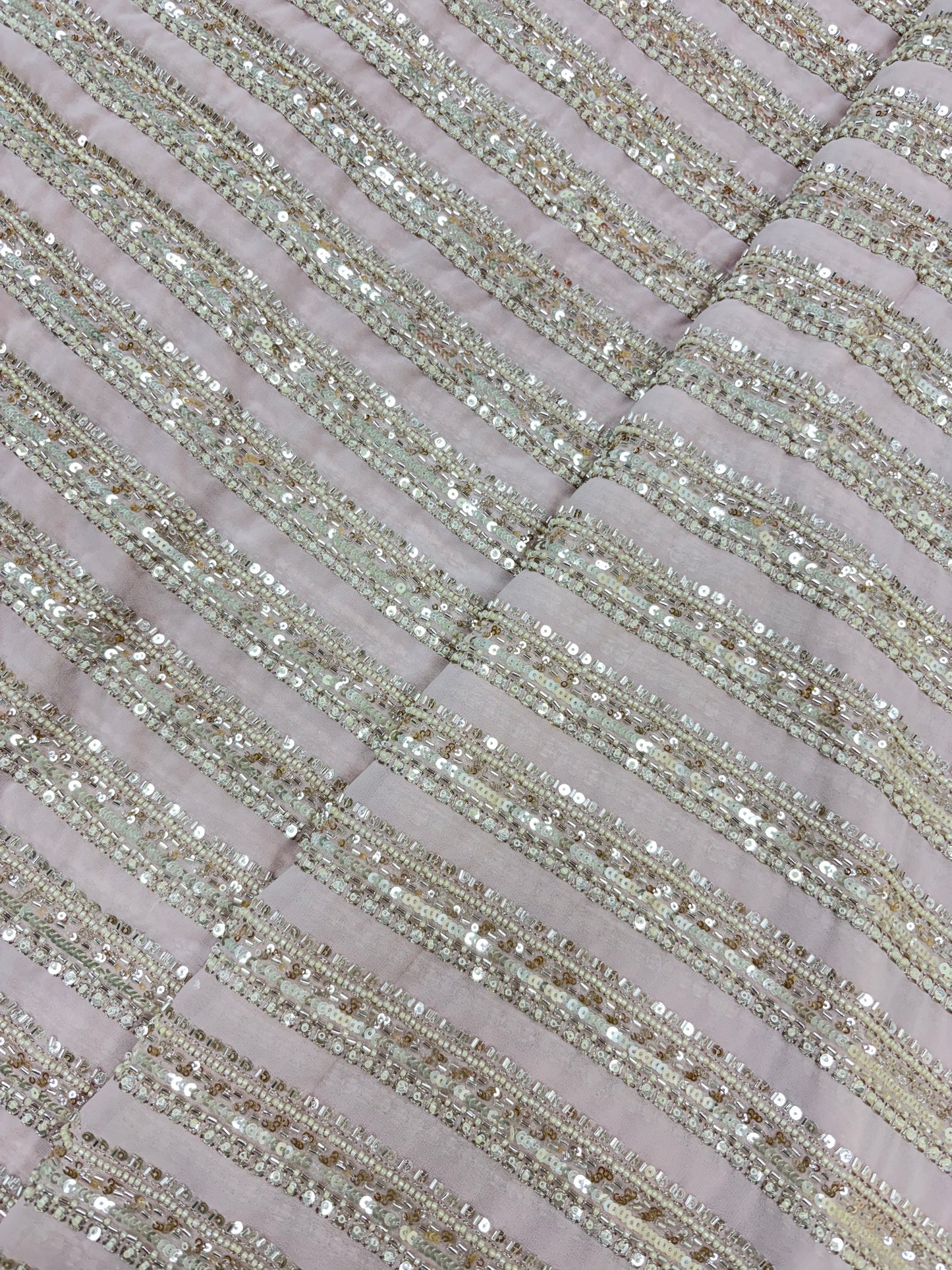 Marvelous Beads And Sequins Work On Georgette Fabric