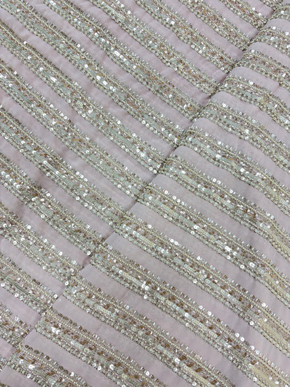 Marvelous Beads And Sequins Work On Georgette Fabric