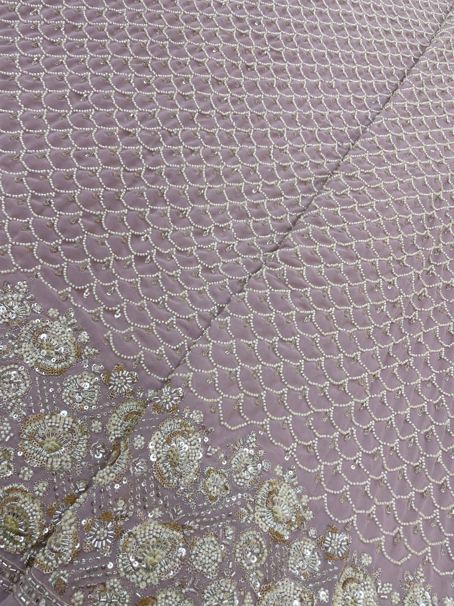 Exclusive Elegant Beads And Sequin Work On Georgette Fabric