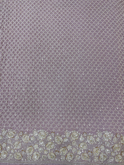 Exclusive Elegant Beads And Sequin Work On Georgette Fabric