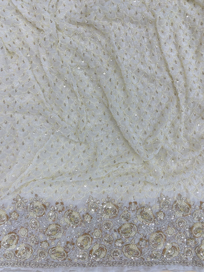 Exclusive Elegant Beads And Sequin Work On Georgette Fabric