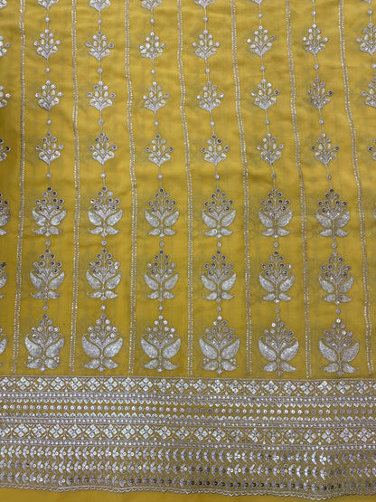 Amazing Attractive Heavy Traditional Thread And Sequin Work On Georgette Fabric