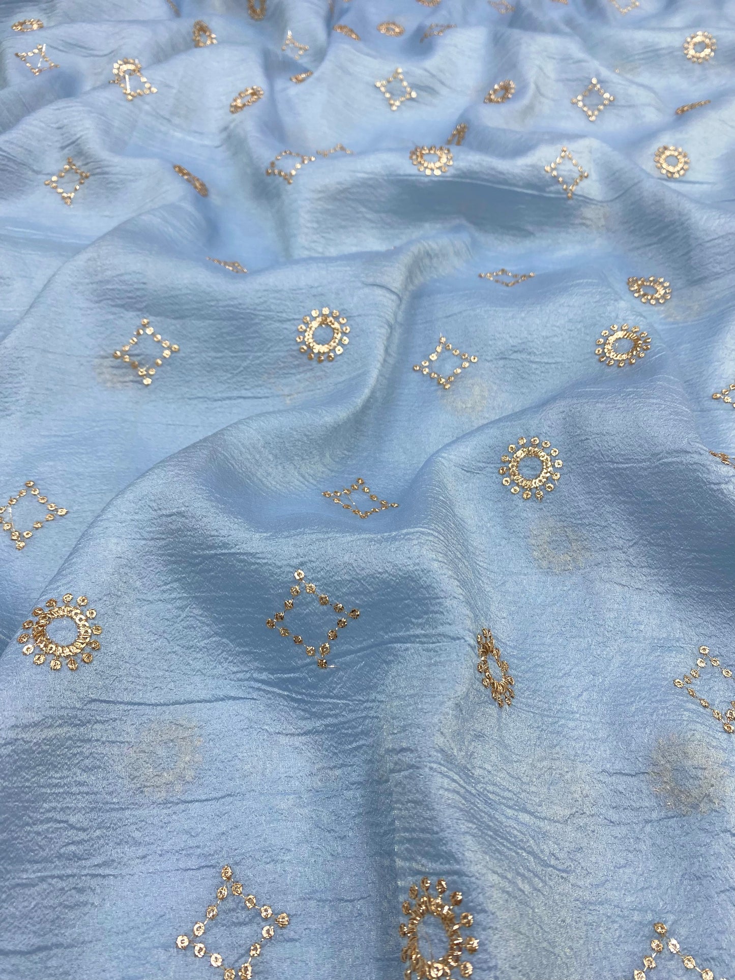 Glass Organza Embroidery (Colours Available ) 44"inch