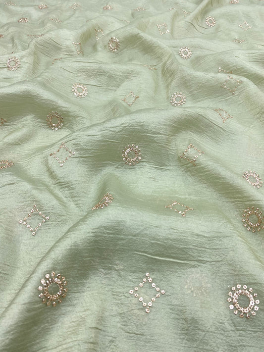 Glass Organza Embroidery (Colours Available ) 44"inch