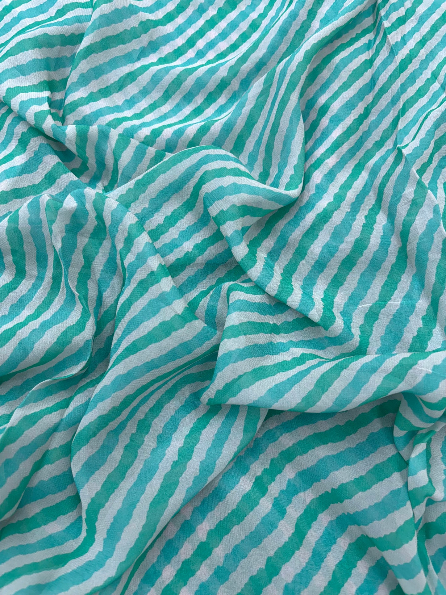 Gorgeous Pretty All Over Stripes Print On Georgette Fabric