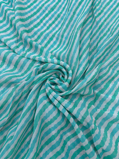 Gorgeous Pretty All Over Stripes Print On Georgette Fabric