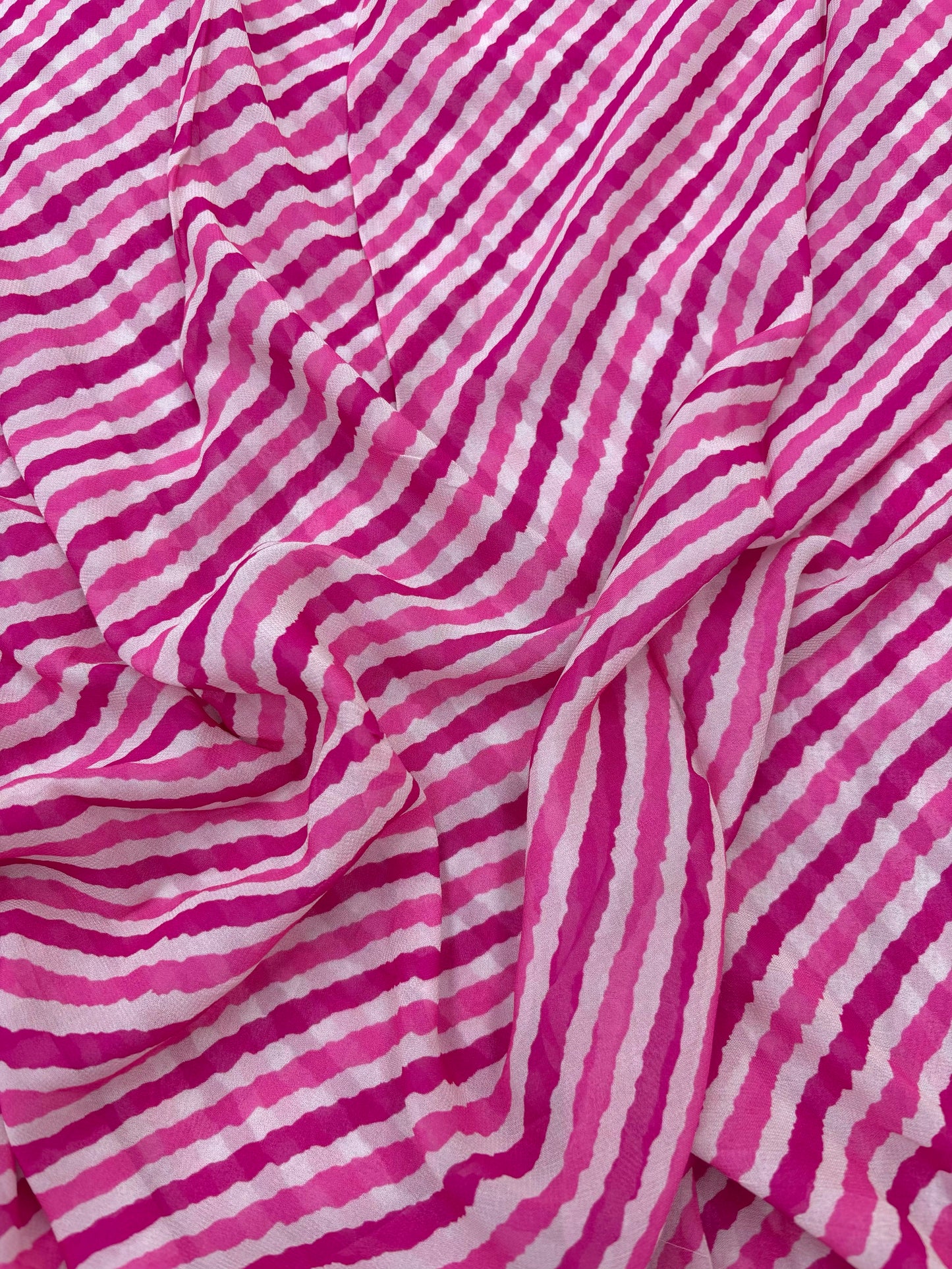 Gorgeous Pretty All Over Stripes Print On Georgette Fabric